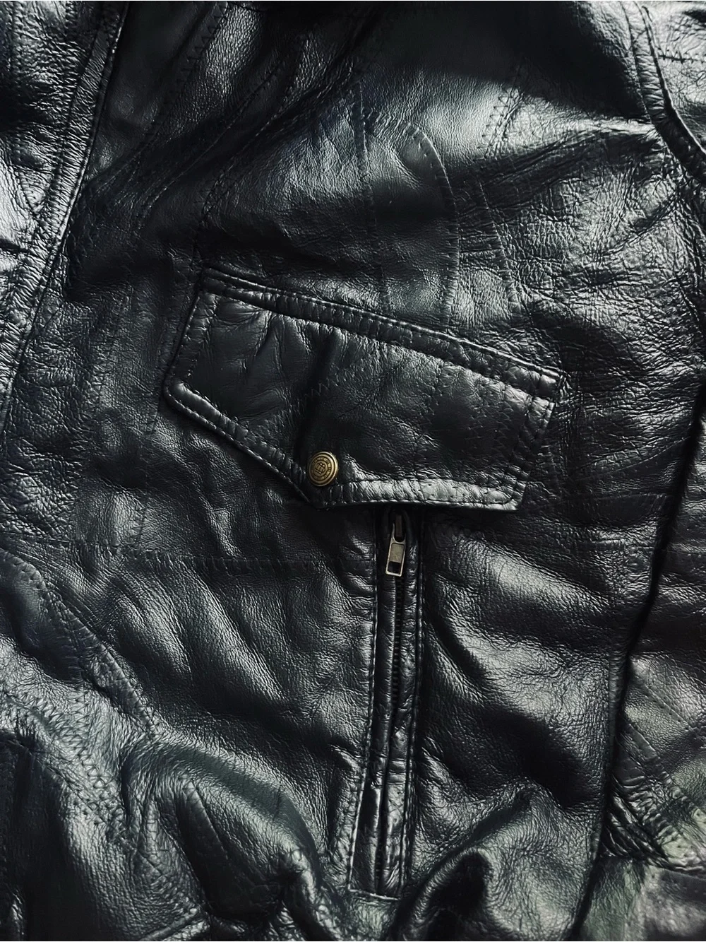 EUC Vintage Men’s Flight Path Leather Jacket Large Black Bomber/Biker